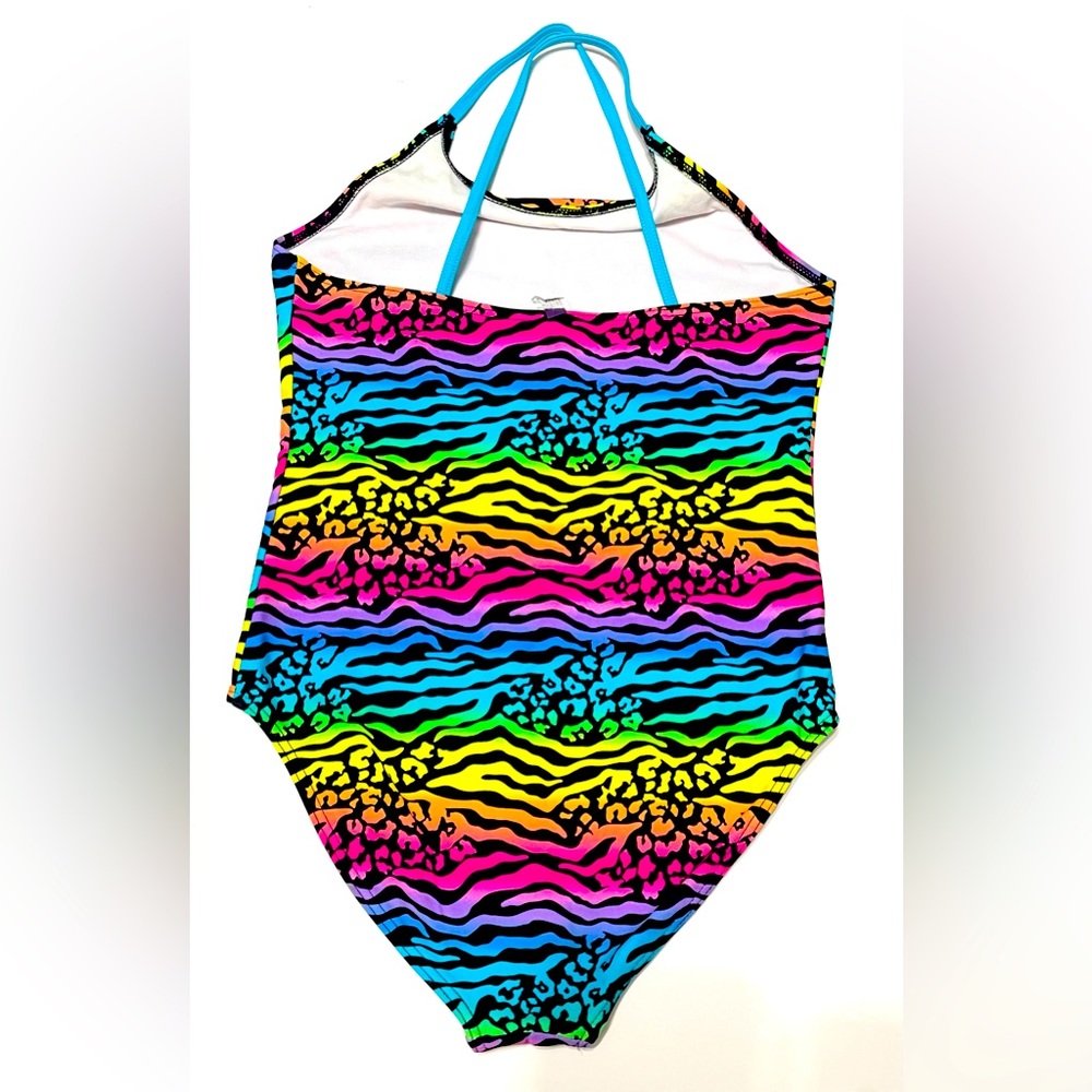 Youth Rainbow Zebra print OP Brand One Piece Swimsuit